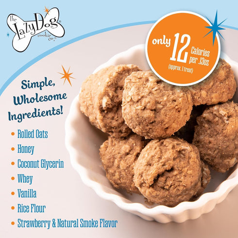 The Lazy Dog Cookie Co. Soft Dog Treats, Mutt Mallows Strawberry Smoochies, for Small, Medium and Large Dogs, Wheat-Free, Baked in The USA, 5 oz. ...