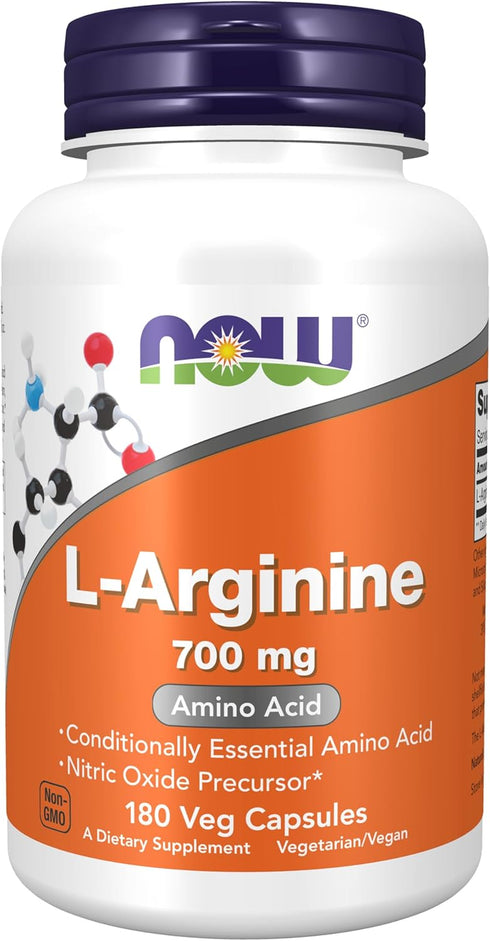NOW Supplements, L-Arginine 700 mg, Nitric Oxide Precursor*, Amino Acid, 180 Veg Capsules...