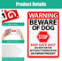 Blulu 4 Pcs Warning Beware of Dog Sign 10 x 7 Inch Do Not Enter Metal Signs No Trespassing Dog Sign Stop Keep Gate Closed Sign for Fence Door Gate...