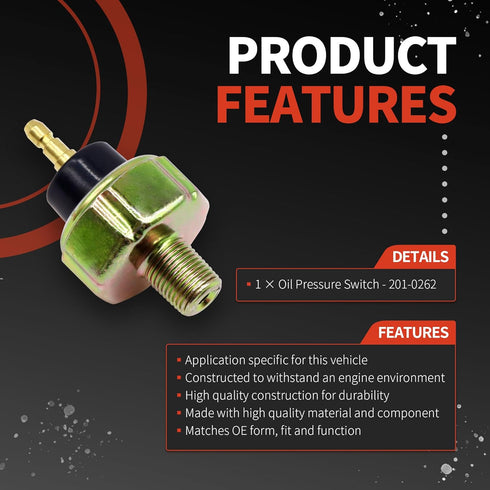 201-0262 Engine Oil Pressure Switch Compatible with Honda Accord Civic CR-V,Compatible with Nissan Replaces PS-198 PS100 S4270...