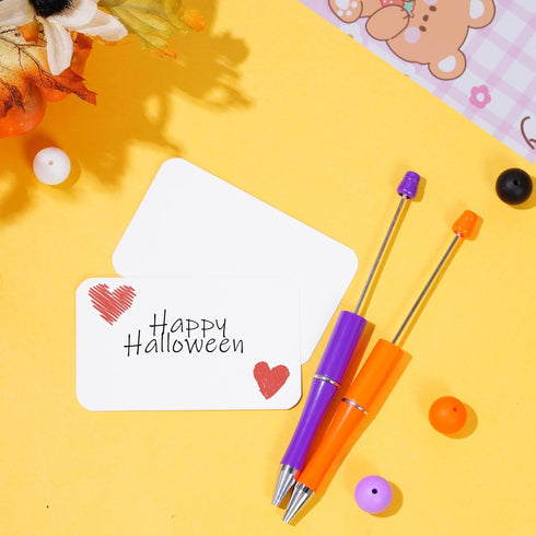 30Pcs Beadable Pens Plastic Bead Pen Black Ink Ballpoint Pens Diy Pens Cute Cool Pens for Halloween Kids Girls Students Teacher Bridal Graduation ...