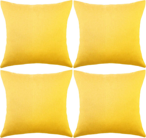 Boao 4 Pack Decorative Outdoor Waterproof Throw Pillow Covers, Square Patio Balcony Garden Waterproof Cushion Case, PU Coating Pillow Shell for Co...