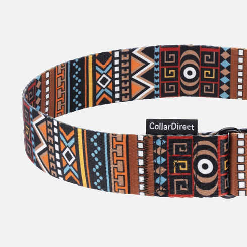 CollarDirect Martingale Collars for Dogs Heavy Duty Tribal Pattern Adjustable Soft Safety Training Nylon Wide Pet Collar Medium Large (Pattern 3, ...
