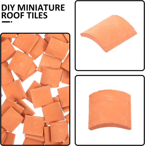 80pcs Roof Tiles Model Building Set Miniature Tiles Roof Tiles 1?16 Dollhouse Fake Tiles Model Landscape Accessories for DIY Kitchen Garden Dioram...