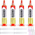 Treela 4 Set 8341 No Clean Solder Flux Paste 10cc Tacky Soldering Flux 40ml Pneumatic Dispenser with Plunger and Dispensing Tip for Electronics So...