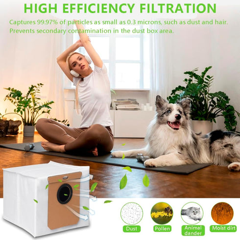 14 Pack Dust Bags Replacement for Eufy L60 / L60 Hybrid / L60 SES / L50 Series Robot Vacuums Replacement Dust Bags Vacuum Cleaner Self-Empty Stati...