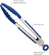 Tovolo Mini Silicone Easy-Grip Tongs, Non-Slip Handle, 8.25 Inches, Blue...