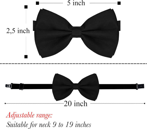trilece Suspenders for Men with Bow Tie - Adjustable Elastic 1 inch Wide Y Shape - Womens Suspender and Bowtie - Strong Clips...