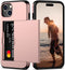 Nvollnoe Compatible with iPhone 15 Case with Card Holder Heavy Duty Protective Dual Layer Shockproof Hidden Card Slot Slim Wallet Phone Cover for ...