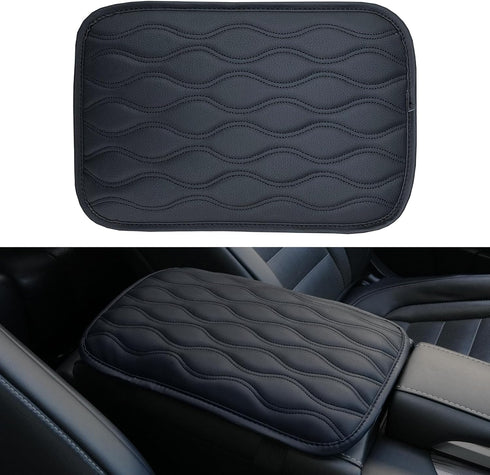 Amiss Auto Center Console Pad, Universal Waterproof Armrest Seat Box Cover, Car Interior Accessories, Leather Auto Armrest Cover Protector for Mos...