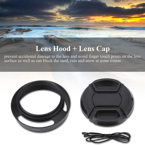 Camera Lens Hood,43mm Black Metal Lens Hood with Plastic Lenses for Leica Photography Accessory...
