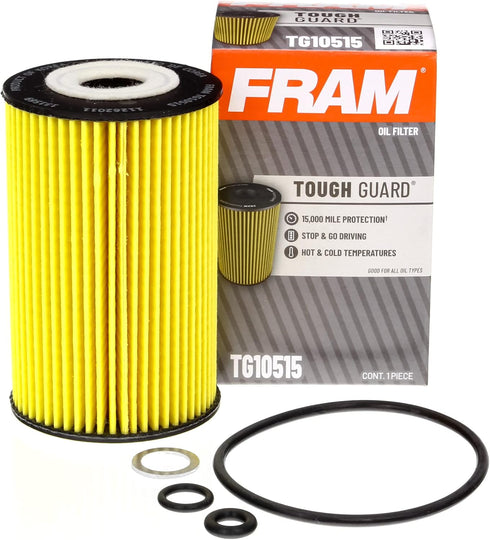 FRAM Tough Guard Replacement Oil Filter TG10515 with SureGrip, Designed for Interval Full-Flow Conventional and Synthetic Oil Changes Lasting Up t...