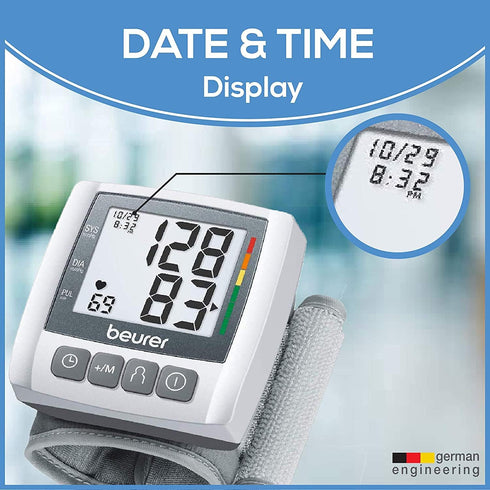 Beurer Wrist Blood Pressure Machine with Adjustable Blood Pressure Cuff - Automatic & Digital Wrist Blood Pressure Monitor, 2x60 Memory Reading, X...