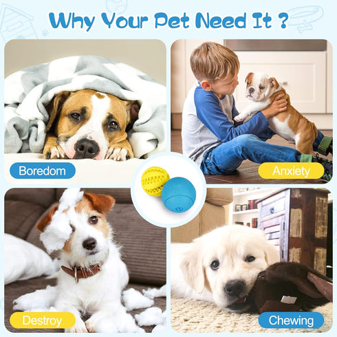 HIPPIH Dog Puzzle Toys 2 Pack, Interactive Dog Toys for Large Dogs & Small Dogs, Puppy Toys for Treat Dispensing, Durable Dog Balls for Teeth Clea...