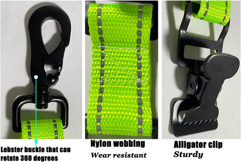 ZHIRONGFA 2 Pack 7Inch Firefighter Rescue Glove Clips Durable Safety Reflective Function Keep Your Gear Organized (Green(2 Clips))...