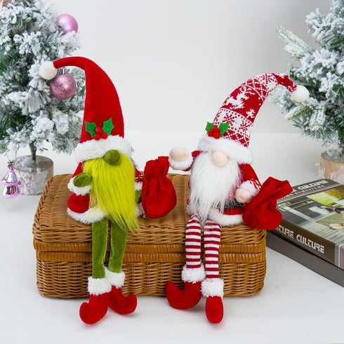 2PCS Christmas Gnomes Decorations for Home Holiday Party Gifts Elf Santa Gnome Ornaments Tiered Tray Decor...