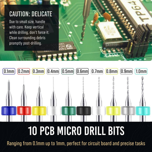 Hand Drill Bits Set - Pin Vise Hand Drill Manual, Small Micro Drill Bit Set | Jewelry Drill Kit, PCB Mini Drill Bits for Resin Beads Polymer Clay ...