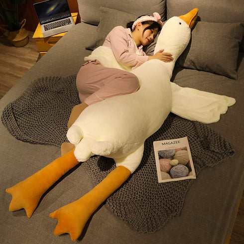 Goose Stuffed Animal Pillow Toy, Cute Giant White Goose Stuffed Animal Duck Plush Pillow,Super Soft Hugging Pillow,Swan Pillow White...
