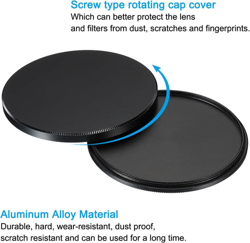 PATIKIL 67mm Lens Cap, Camera Lens Cap Cover Universal Lens Filter Stack Cap Front Metal Protective Case Cover with Cleaning Cloth for Photography...