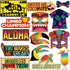 Luau Party Photo Prop Set - 40 pcs - Hawaii - Aloha -Tropical - Tiki - Summer Themed Beach and Pool Party Decoration, Favors & Supplies...