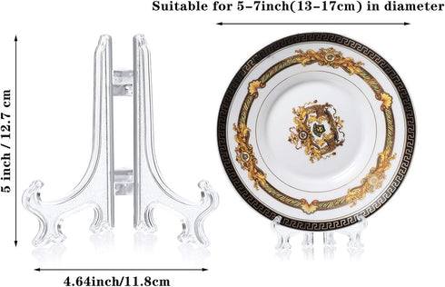 48 Pieces Mini Easel Stands Plastic Plate Stand Holder Display Picture Easel Stand for Display Picture Frame Collectibles Desktop Weddings Party H...