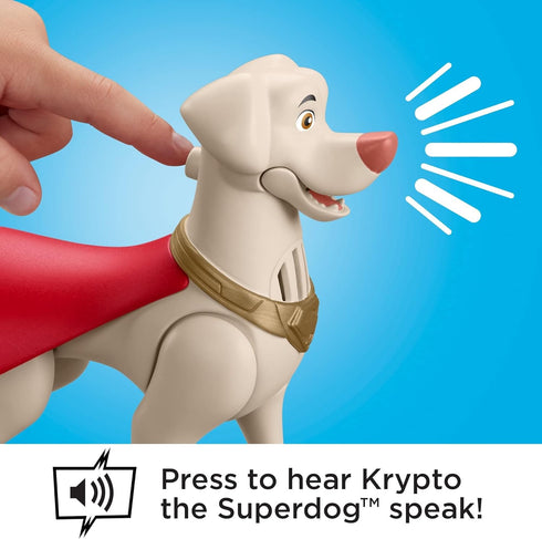 Fisher-Price DC League of Super-Pets Preschool Toy Talking Krypto Poseable Figure with Sounds & Phrases for Pretend Play Kids Ages 3+ Years...