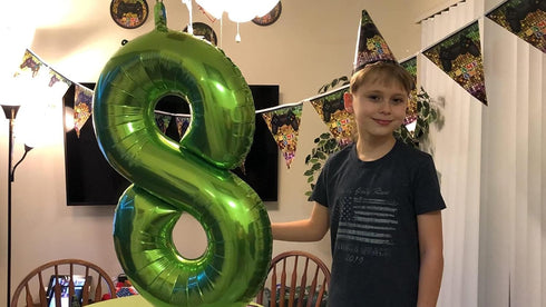 40 inch large green digital balloon number helium foil polyester film Jungle themed party birthday party anniversary decoration bright green digit...