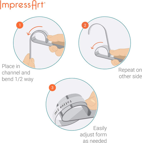 ImpressArt Bracelet Bending Bar Kit, Includes Bar and 4(1/4") & 4(3/8") Blank Strips...