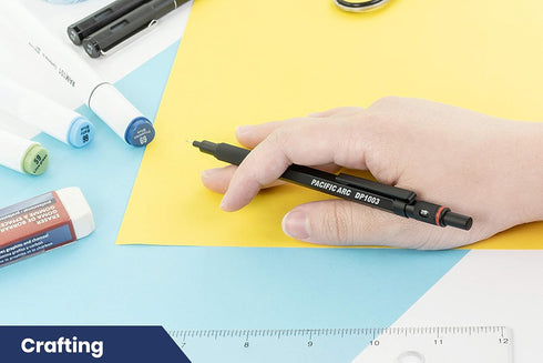 Pacific Arc Chromagraph Metal Mechanical Pencil .3 mm Black Barrel Mechanical Pencil with Built In Adjustable Pencil Grade, Lead Pencil Holder for...