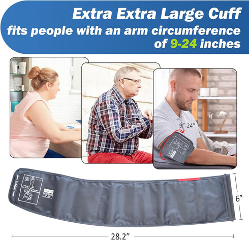 ELERA Extra Large Blood Pressure Cuff (9"-24" | 22-60cm) - XL Replacement BP Cuff for Big Arms, Compatible with Most BP Monitors, Adult Cuff Only ...