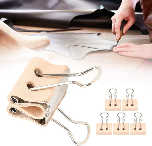 5PCS Clips Large Protective Leather Clips Strong and and Reusable for Office Home School...