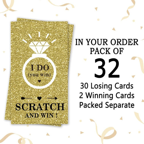 Gold Diamond Bridal Shower Scratch Off Game Cards?32 PCS? Gift Certificate Scratch Off Cards Activity for Wedding Festive Raffle Tickets Family Ho...