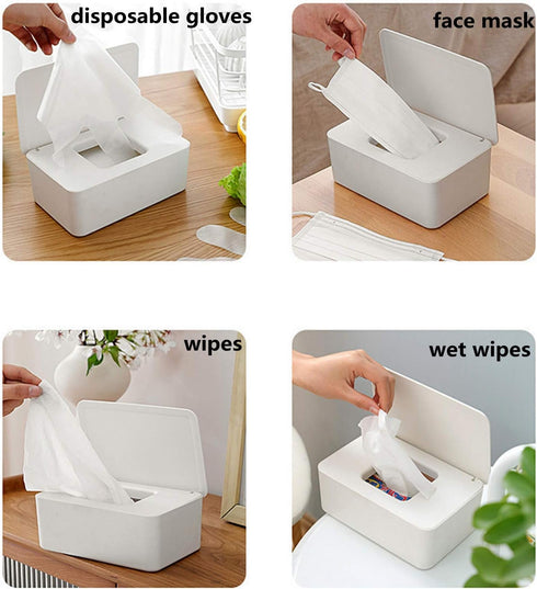 DEF Wipes Dispenser, Polypropylene Baby Wipes Case Sealed Keeps Wet Tissue Fresh Flushable Case Holders Easy Open and Close Non-Slip for Desk Offi...