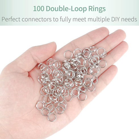 Pawfly 100 Pack 2/5 Inch Mini Split Jump Ring with Double Loops Small Metal Rings Connectors for Jewelry Necklaces Bracelets Earrings Crafts Ornam...