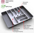 Mueller Flatware Kitchen Drawer Organizer, 19.7" x 15" Silverware Organizer, 6 Compartments, Heavy-Duty, Cutlery Tray for Utensils or Stuff, Dinin...