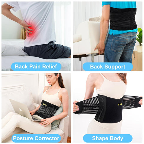 Back Support Belt for Men and Women, Back Braces for Lower Back Pain, Stretcher for Lower Back Pain Relief, Scoliosis, Sciatica,Herniated Disc, Pr...