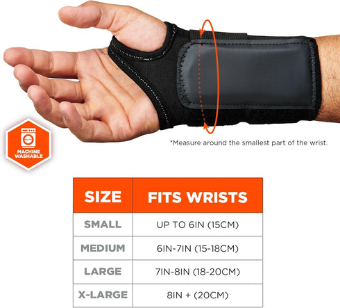 Ergodyne ProFlex 4010 Double-Strap Left Wrist Support, Black, Small...