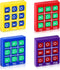 4 Pcs Travel Tic Tac Toe 2 x 2 x 0.4 Inch Mini Board Game Toys Portable Tic Tac Game Toy Retro Mini Games for Kids Red Blue Purple Yellow Pocket B...