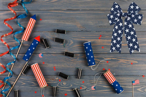 4th of July Ribbon Wired Patriotic Ribbon Stars Ribbon10 Yards Patriotic Ribbon Wired for Independence Day Memorial Day Wreath Bow Making DIY Wrap...