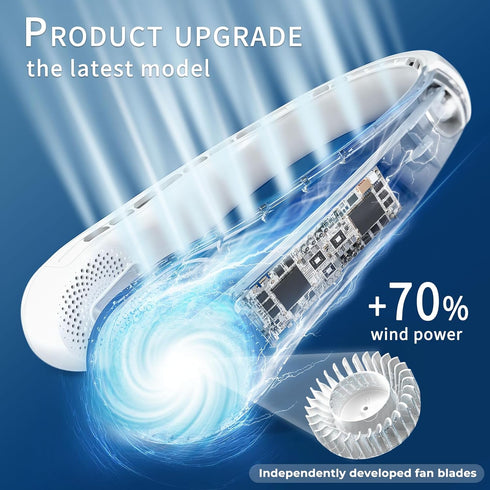 FrSara Neck Fan,Personal Fans for Your Neck, Adjustable, 360° Cooling, Super Quiet, No Blade Fan Design, No Hair Twisting, Even Air Volume On Both...