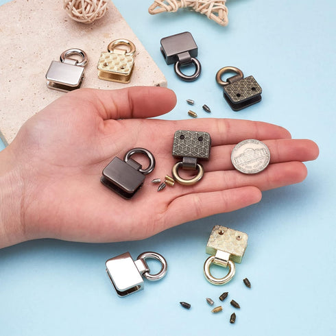 Craftdady 8 Set Purse Suspension Clasp Metal Bag Side Ring Buckle Handbag Chain Strap Connector for DIY Leather Crafts Handbags Hardware Accessori...