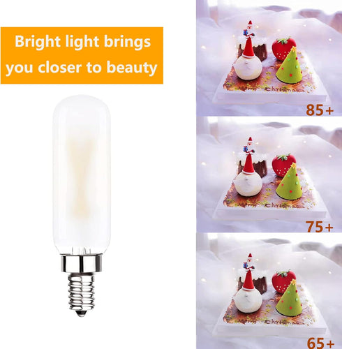 Dimmable T6 LED Bulb 25W Candelabra 2W E12 Edison Light Bulbs Soft White 3000K, T25 Mini Tubular Frosted Glass LED Filament Chandelier Light Bulbs...