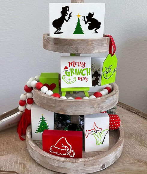 24PCS Small Christmas Stencils for Painting,3x3Inch Reusable Christmas Stencils for Making Christmas Ornaments/Wood Slice/Holiday Cards...