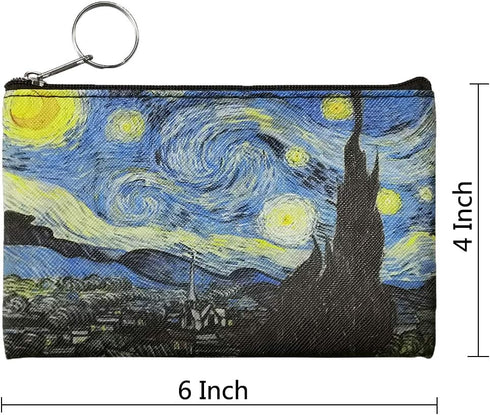 Van Gogh Starry Night Change Purse for Women With Zipper Coin Pouch Coin Bag Zipper Clutch Pouch Small Wallet Gifts for Women Girls...