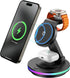 Facbiny 3 in 1 Wireless Charging Station for Multiple Devices, Rotatable & Foldable Magsafe Charger Stand with Night Light & 20W Adapter for iPhon...
