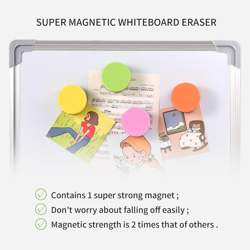 48 Pack Magnetic Whiteboard Dry Eraser Chalkboard Cleansers for Classroom, Home and Office (Round, 8 Color)...