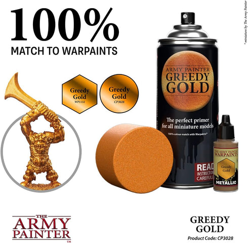 The Army Painter Gold Spray Paint, 400ml, 13.5oz - Acrylic Spray Undercoat for Miniature Painting - Spray Primer for Plastic Miniatures...