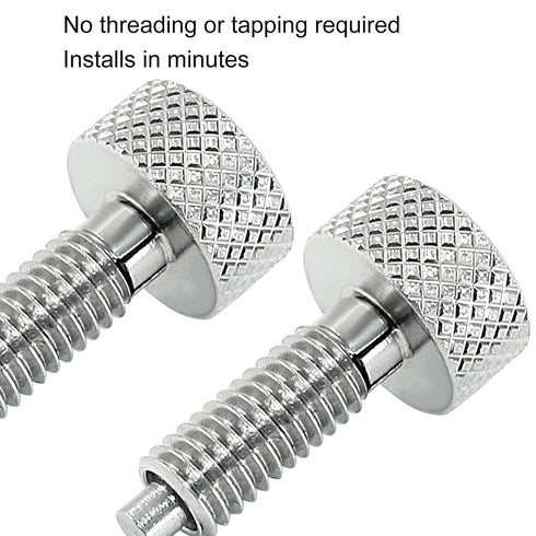 2 Pack Hand Retractable Spring Plunger M6 Type Quick Release Pins Rolling Toolbox Knurled Handle Stainless Steel Spring Pin(Silver)...