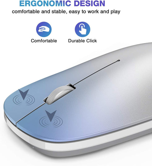 OMOTON Bluetooth Mouse for iPad and iPhone (iPadOS 13 / iOS 13 and above), Ultra-Thin Wireless Mouse Compatible with Bluetooth Enabled Computer, L...