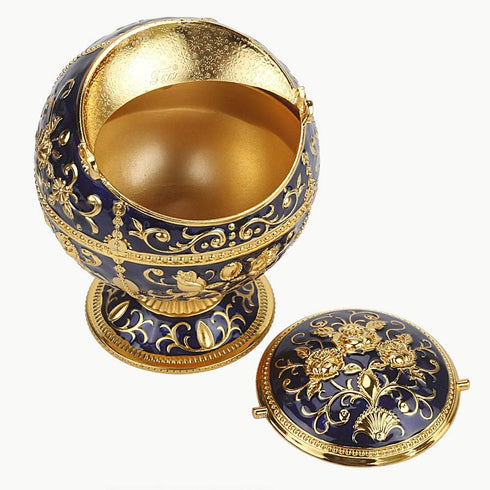 Windproof Ashtray with Lids Metal Portable Cigarette Ashtray for Outdoors and Indoors Use, Hand Stamped Pattern Nice Gift for Men and Women (Navy ...